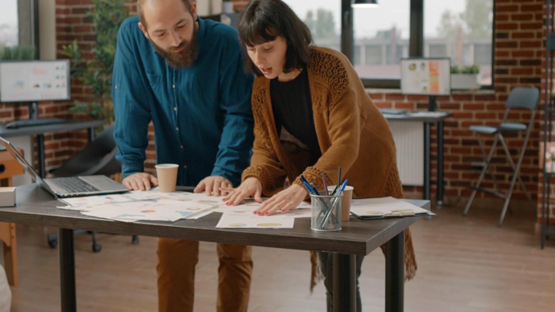 Financial analysis workspace with charts and data visualization tools
